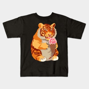 Chubby Tigers Love Parties and Icecream Kids T-Shirt